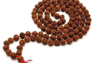 Maalavya Wood Rudraksha 5 Mukhi 108+1 Beads Mala (7 mm, Brown)