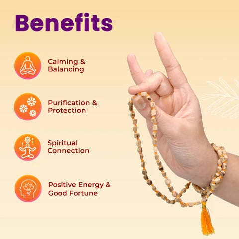 100% Pure Tulsi Kanthi Jap Mala 6mm