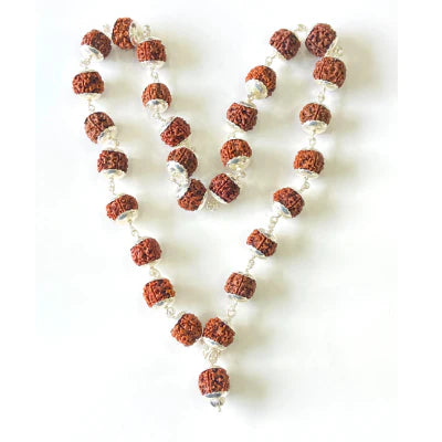 5 Mukhi Rudraksha Mala for Men/Women Wearing (15mm, Big Size Rudraksh Beads