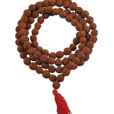 Maalavya Wood Rudraksha 5 Mukhi 108+1 Beads Mala (7 mm, Brown)