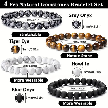 Natural Stone Beads Bracelet Set