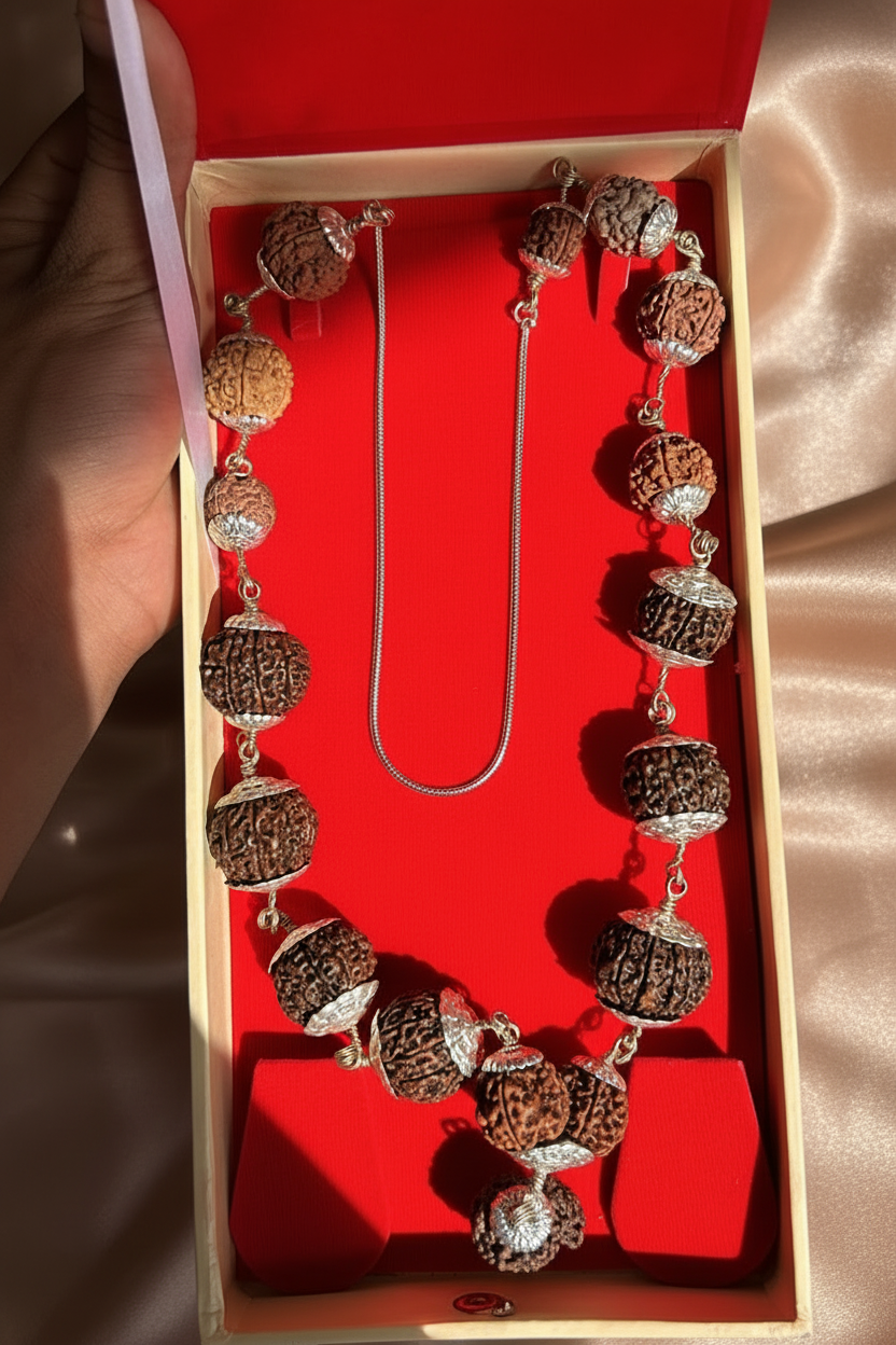 1-14 MUKHI RUDRAKSHA MALA - SIDDHA MALA (NEPALI BEADS)