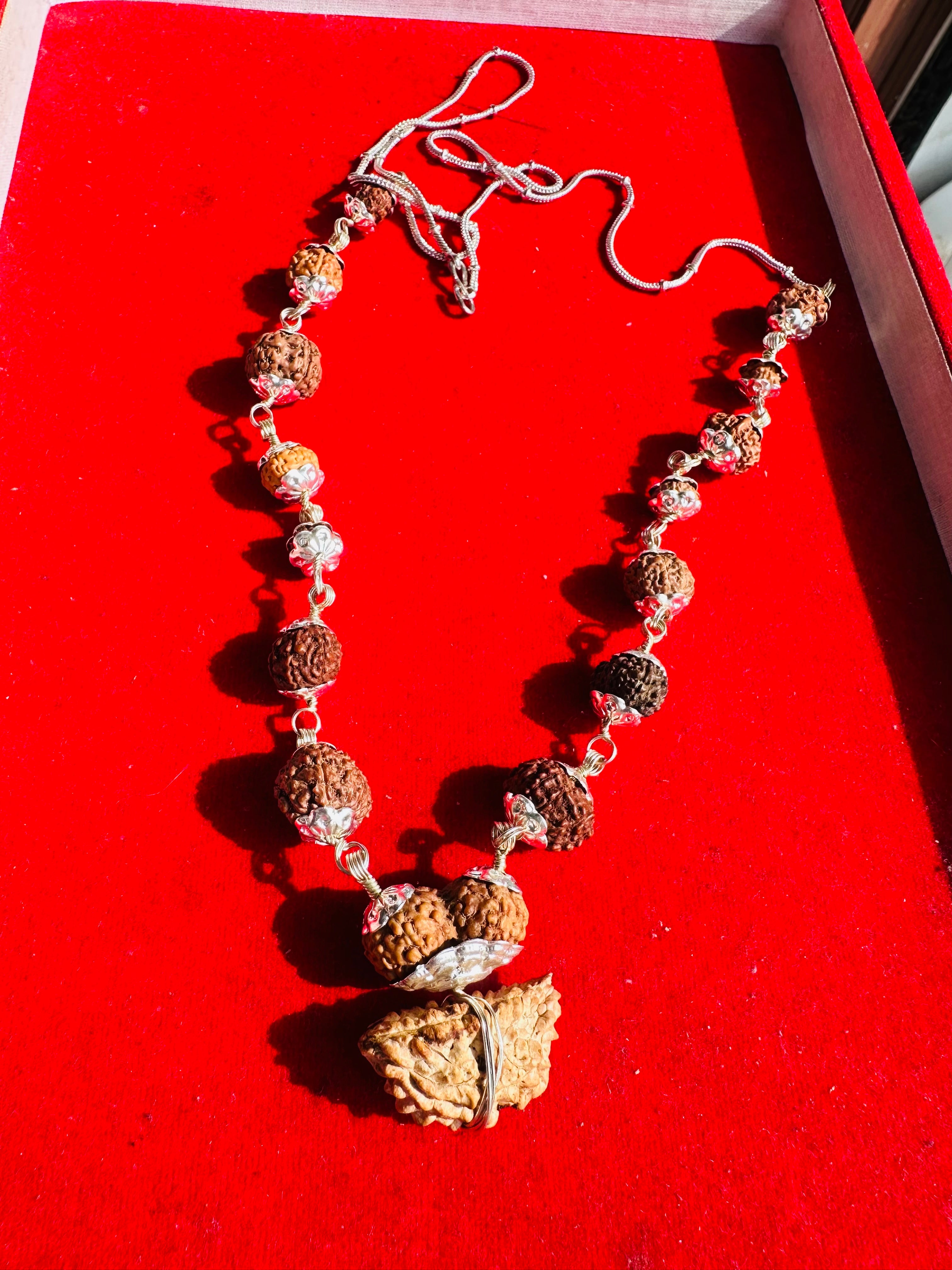 1-14 Mukhi Siddha Mala (Indonesian) – Silver Capping