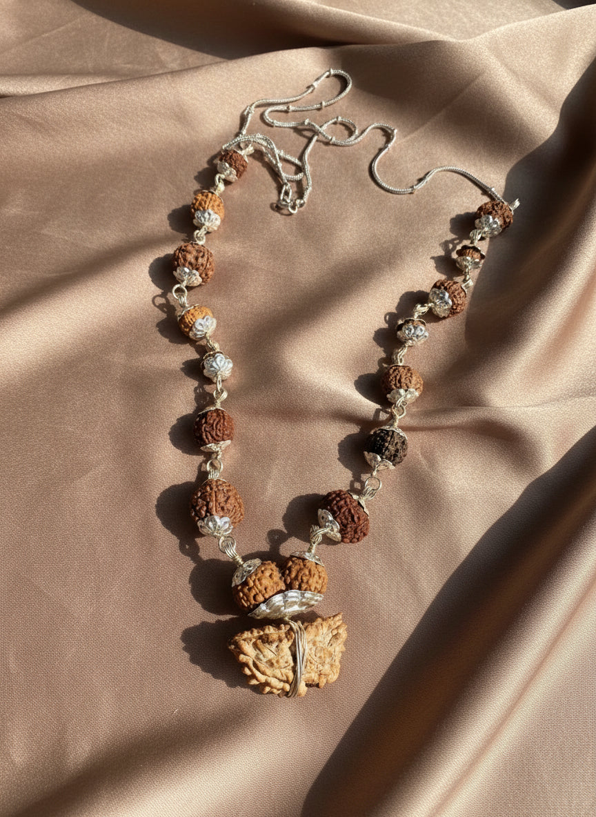 1-14 Mukhi Siddha Mala (Indonesian) – Silver Capping