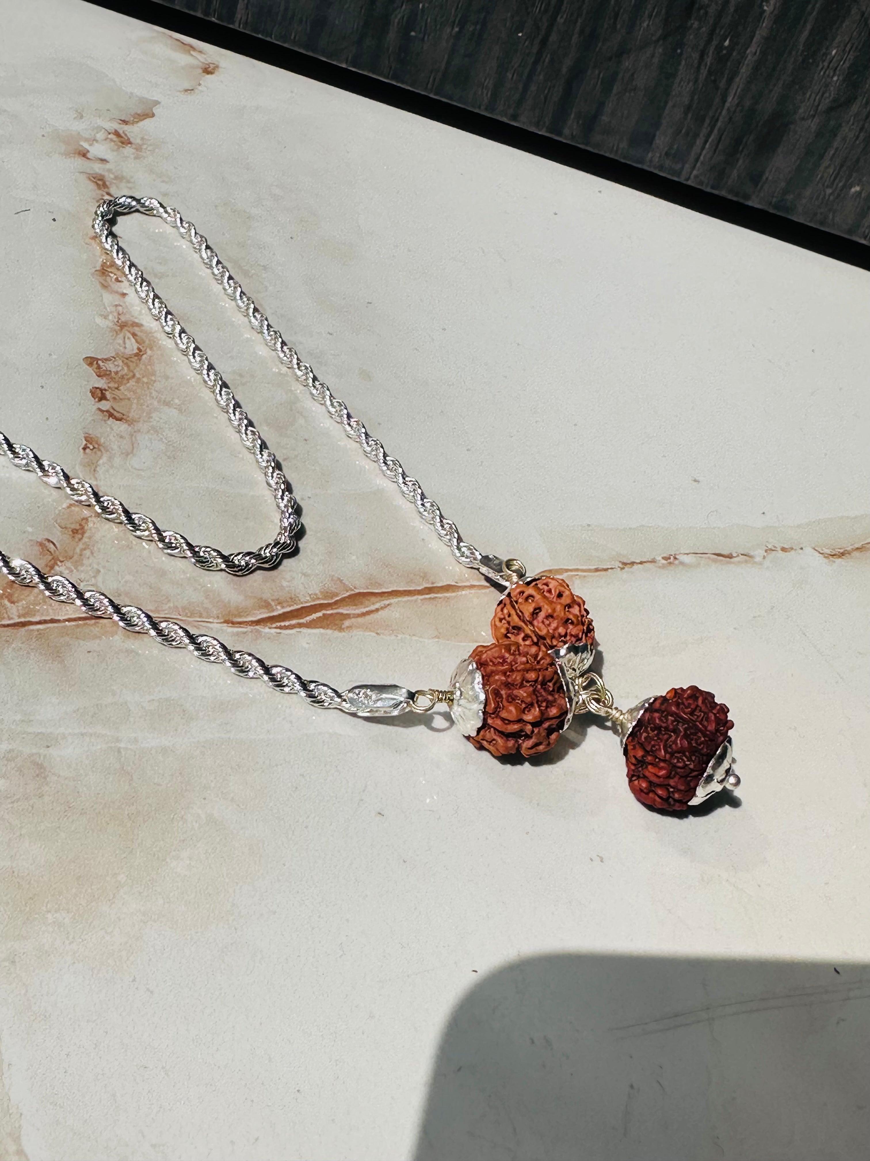 ✨ 2 Pcs 7 Mukhi Rudraksha (Nepali) + 1 Pc 11 Mukhi Rudraksha – Lab Certified ✨