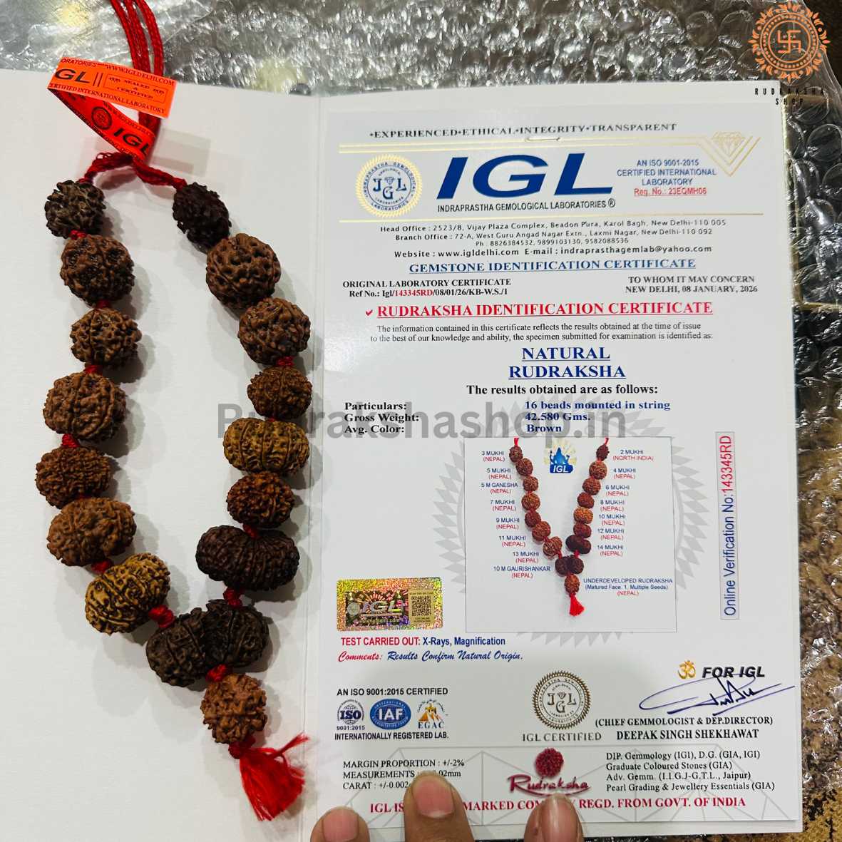Siddha Mala – IGL Lab Certified (Rare Combination)