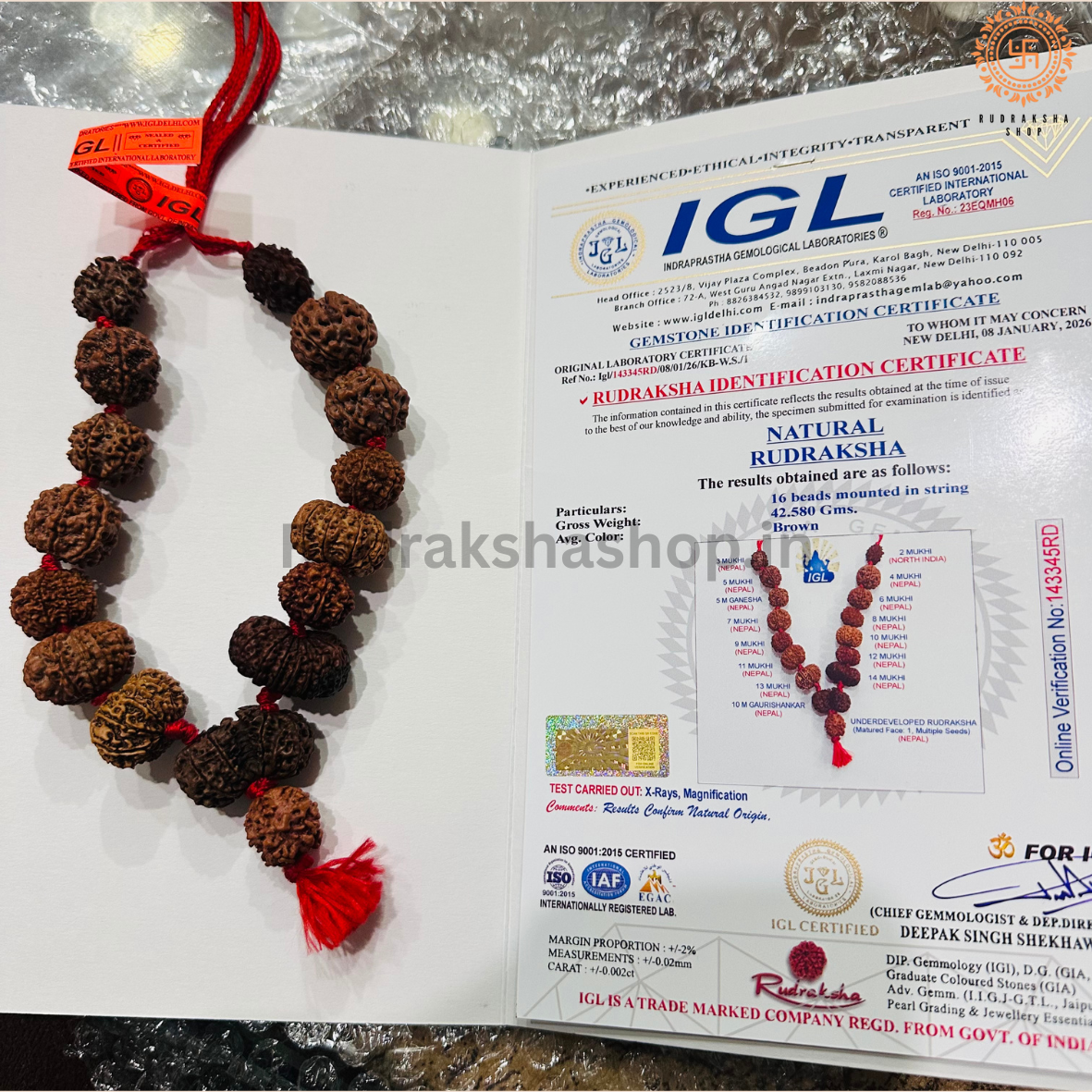 Siddha Mala – IGL Lab Certified (Rare Combination)